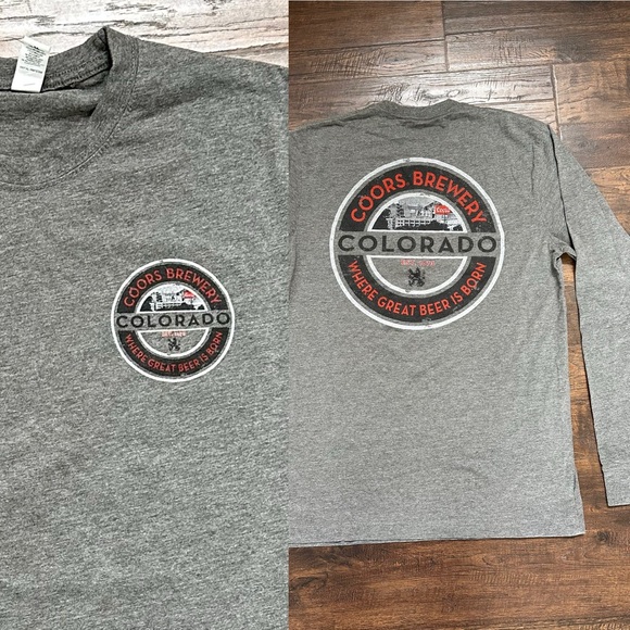 Coors Brewery Gray Long Sleeve Shirt size medium NWT Golden Colorado - Picture 1 of 17